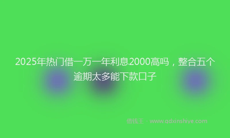 2025年热门借一万一年利息2000高吗，整合五个逾期太多能下款口子