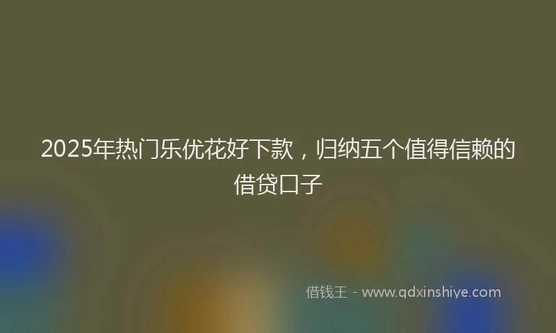 2025年热门乐优花好下款，归纳五个值得信赖的借贷口子