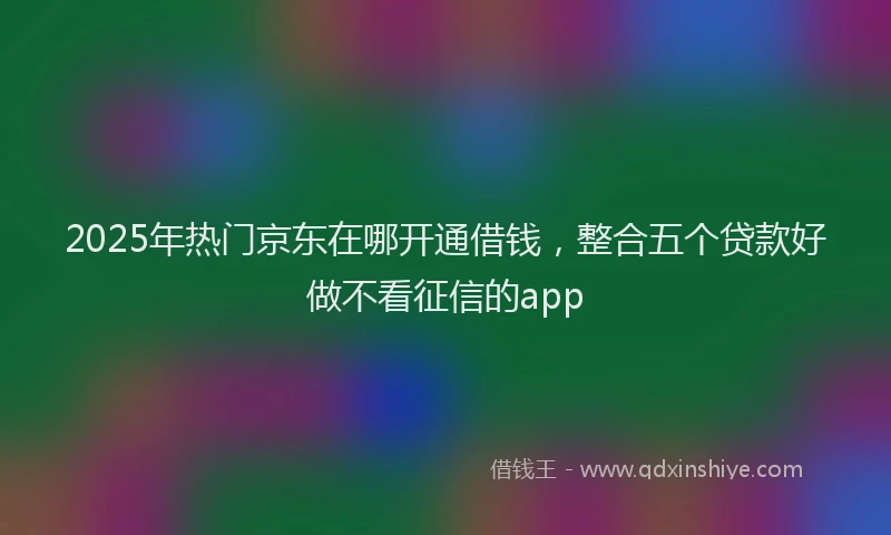 2025年热门京东在哪开通借钱，整合五个贷款好做不看征信的app