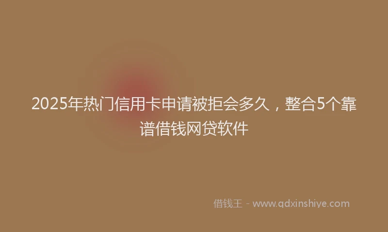 2025年热门信用卡申请被拒会多久，整合5个靠谱借钱网贷软件