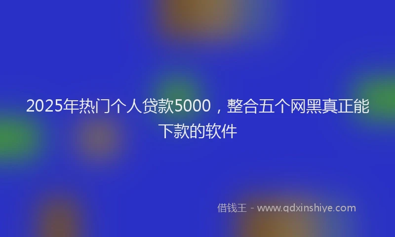 2025年热门个人贷款5000，整合五个网黑真正能下款的软件