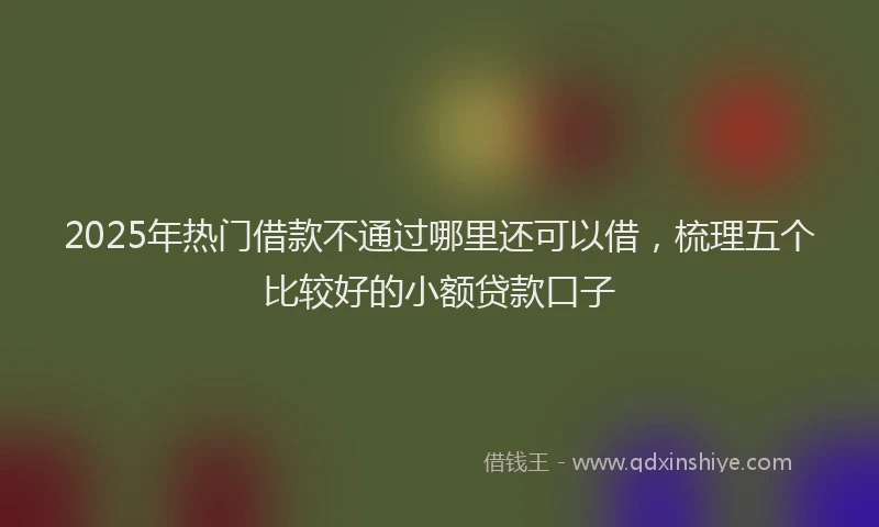 2025年热门借款不通过哪里还可以借，梳理五个比较好的小额贷款口子