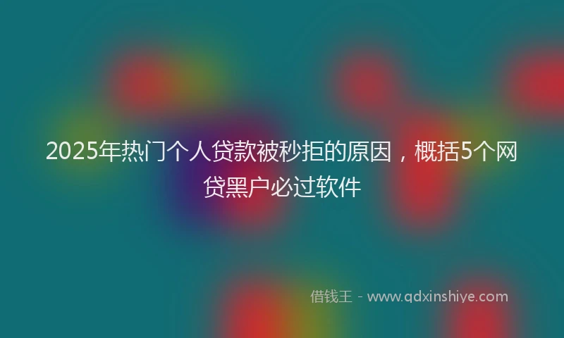 2025年热门个人贷款被秒拒的原因，概括5个网贷黑户必过软件