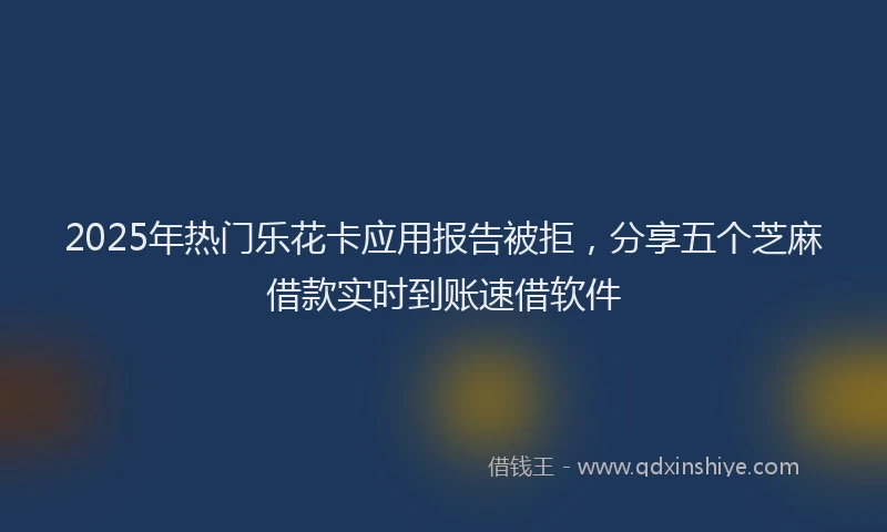 2025年热门乐花卡应用报告被拒，分享五个芝麻借款实时到账速借软件
