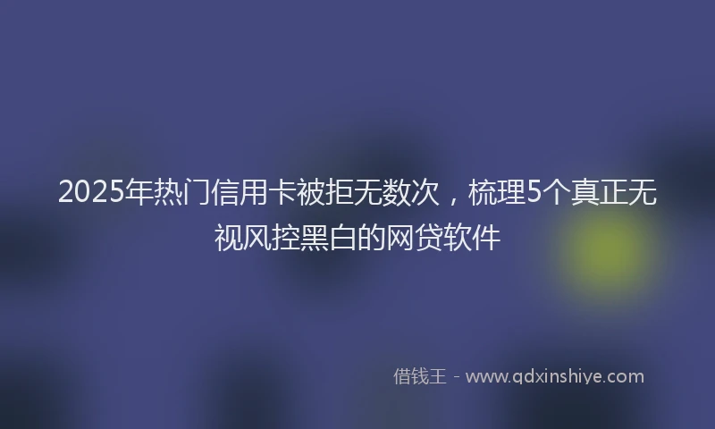 2025年热门信用卡被拒无数次，梳理5个真正无视风控黑白的网贷软件
