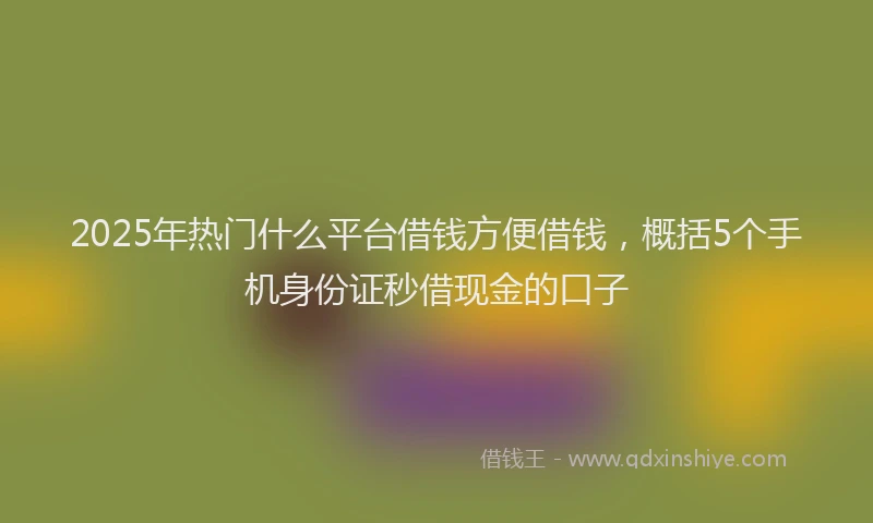 2025年热门什么平台借钱方便借钱，概括5个手机身份证秒借现金的口子