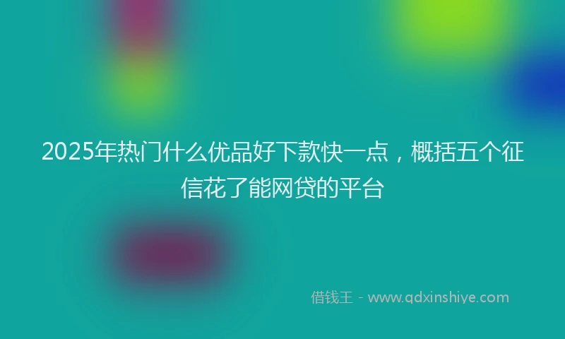 2025年热门什么优品好下款快一点，概括五个征信花了能网贷的平台