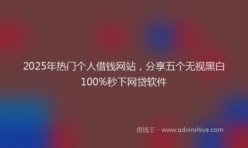 2025年热门个人借钱网站，分享五个无视黑白100%秒下网贷软件