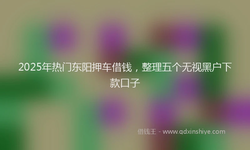 2025年热门东阳押车借钱，整理五个无视黑户下款口子