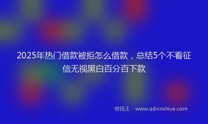2025年热门借款被拒怎么借款，总结5个不看征信无视黑白百分百下款