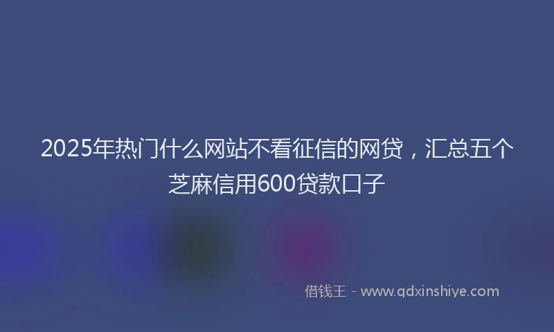 2025年热门什么网站不看征信的网贷，汇总五个芝麻信用600贷款口子