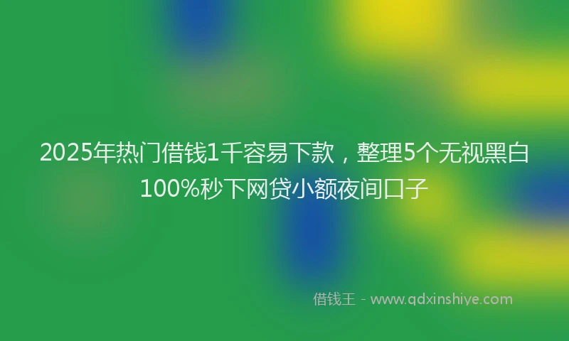 2025年热门借钱1千容易下款，整理5个无视黑白100%秒下网贷小额夜间口子