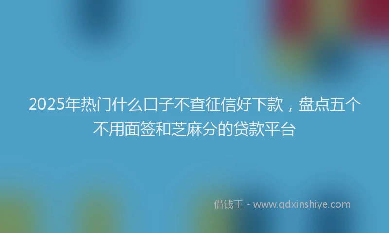 2025年热门什么口子不查征信好下款，盘点五个不用面签和芝麻分的贷款平台