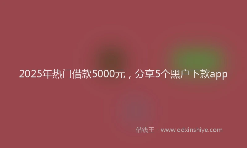 2025年热门借款5000元，分享5个黑户下款app