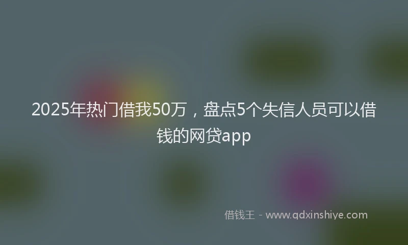 2025年热门借我50万，盘点5个失信人员可以借钱的网贷app