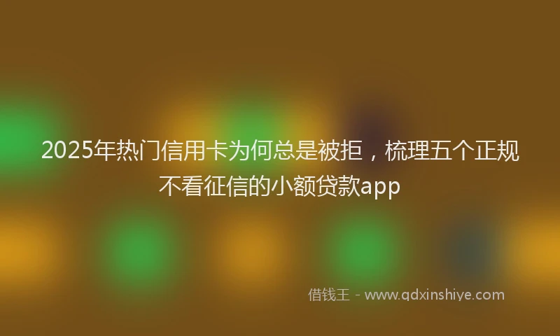 2025年热门信用卡为何总是被拒，梳理五个正规不看征信的小额贷款app