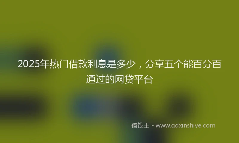 2025年热门借款利息是多少，分享五个能百分百通过的网贷平台