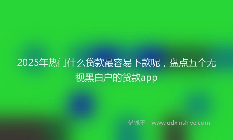 2025年热门什么贷款最容易下款呢，盘点五个无视黑白户的贷款app