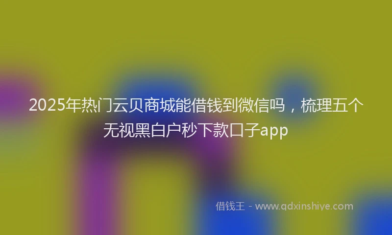 2025年热门云贝商城能借钱到微信吗，梳理五个无视黑白户秒下款口子app