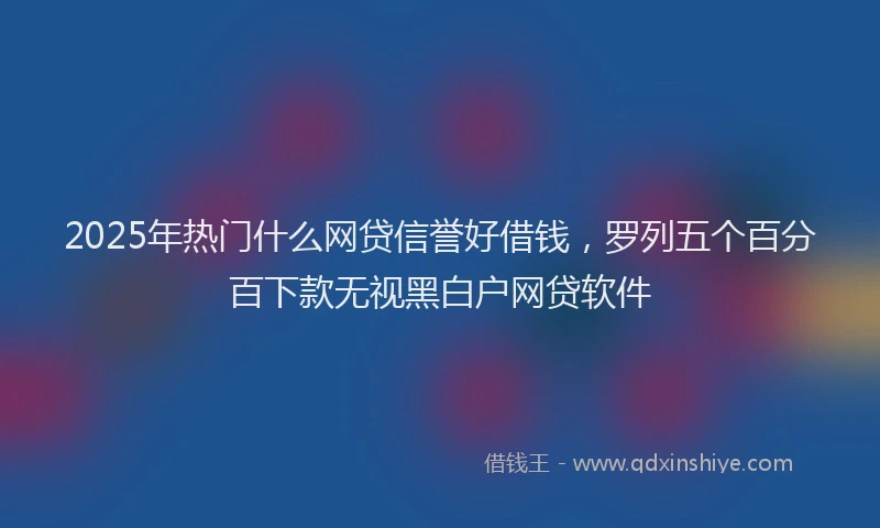 2025年热门什么网贷信誉好借钱，罗列五个百分百下款无视黑白户网贷软件