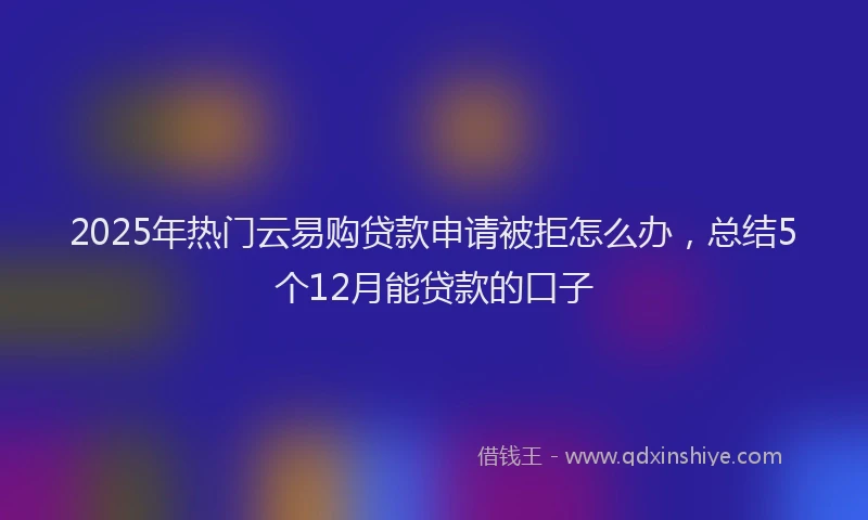 2025年热门云易购贷款申请被拒怎么办，总结5个12月能贷款的口子