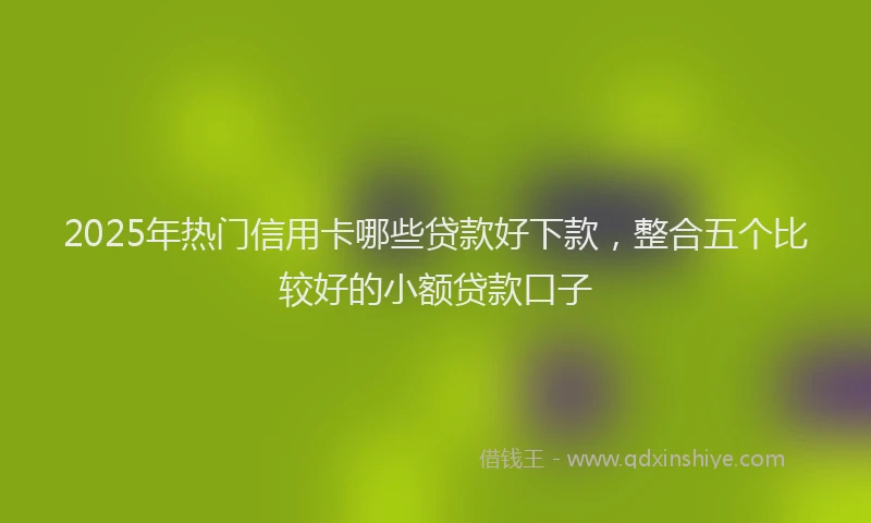 2025年热门信用卡哪些贷款好下款，整合五个比较好的小额贷款口子