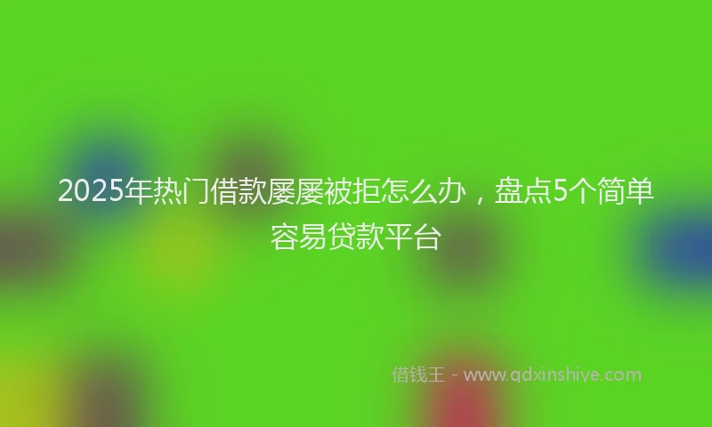 2025年热门借款屡屡被拒怎么办，盘点5个简单容易贷款平台
