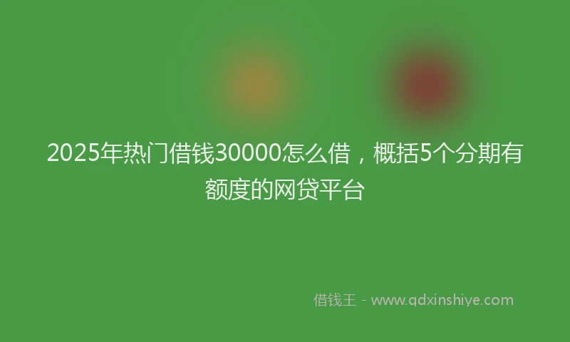 2025年热门借钱30000怎么借，概括5个分期有额度的网贷平台