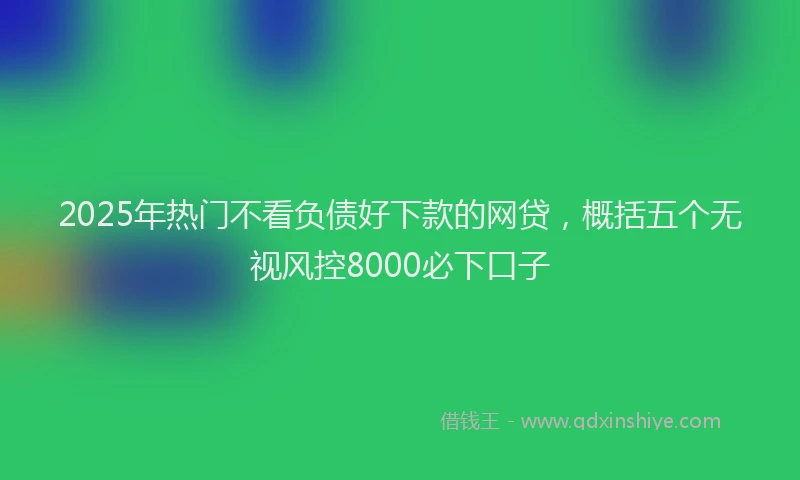 2025年热门不看负债好下款的网贷，概括五个无视风控8000必下口子