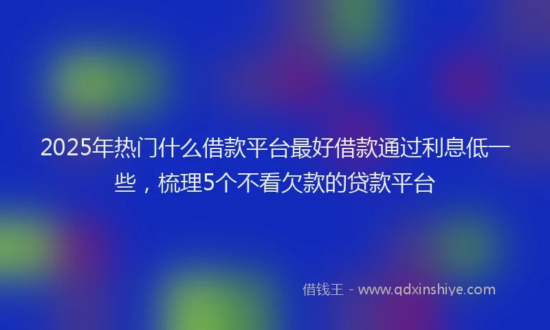 2025年热门什么借款平台最好借款通过利息低一些，梳理5个不看欠款的贷款平台