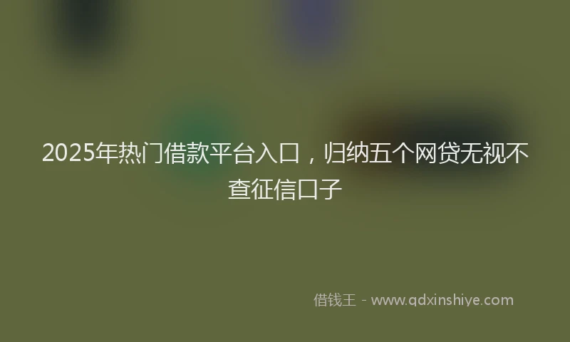 2025年热门借款平台入口，归纳五个网贷无视不查征信口子