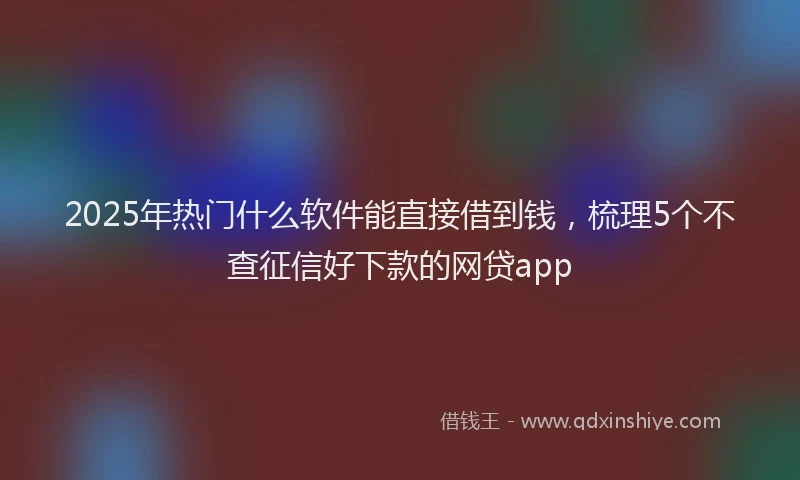 2025年热门什么软件能直接借到钱，梳理5个不查征信好下款的网贷app