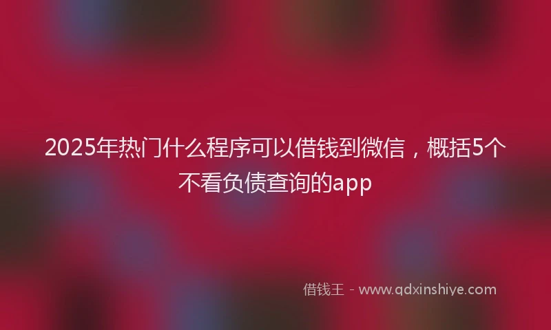 2025年热门什么程序可以借钱到微信，概括5个不看负债查询的app