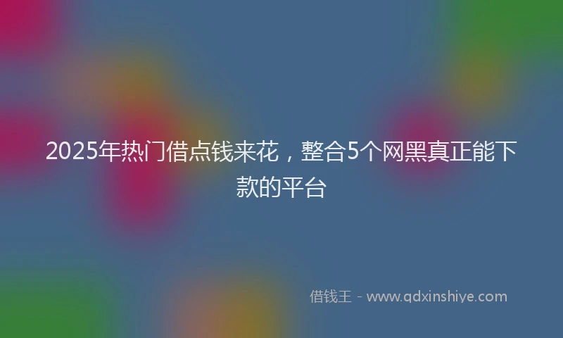 2025年热门借点钱来花，整合5个网黑真正能下款的平台