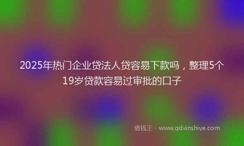 2025年热门企业贷法人贷容易下款吗，整理5个19岁贷款容易过审批的口子