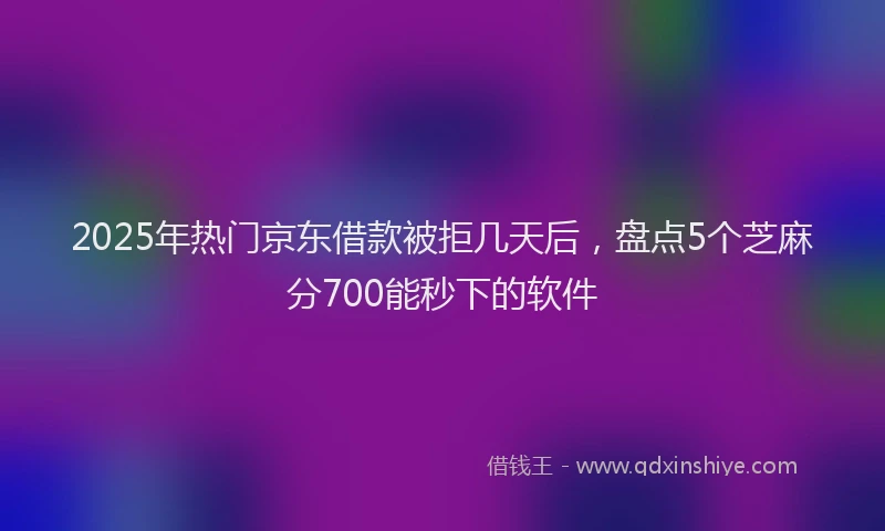 2025年热门京东借款被拒几天后，盘点5个芝麻分700能秒下的软件