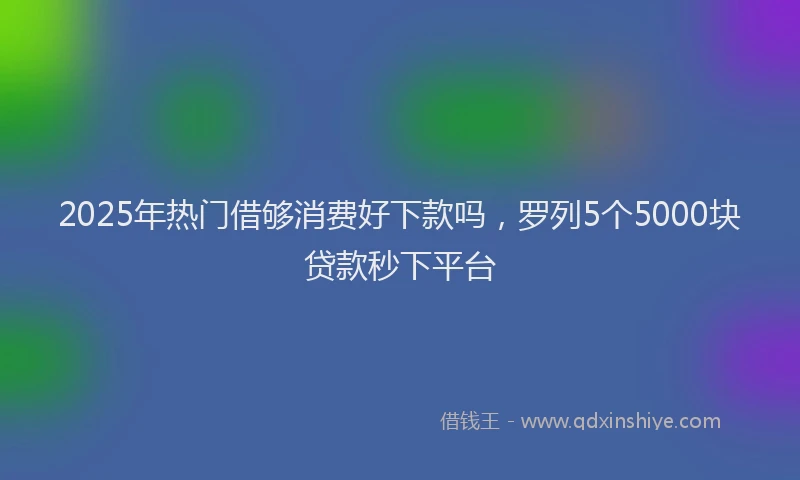 2025年热门借够消费好下款吗，罗列5个5000块贷款秒下平台