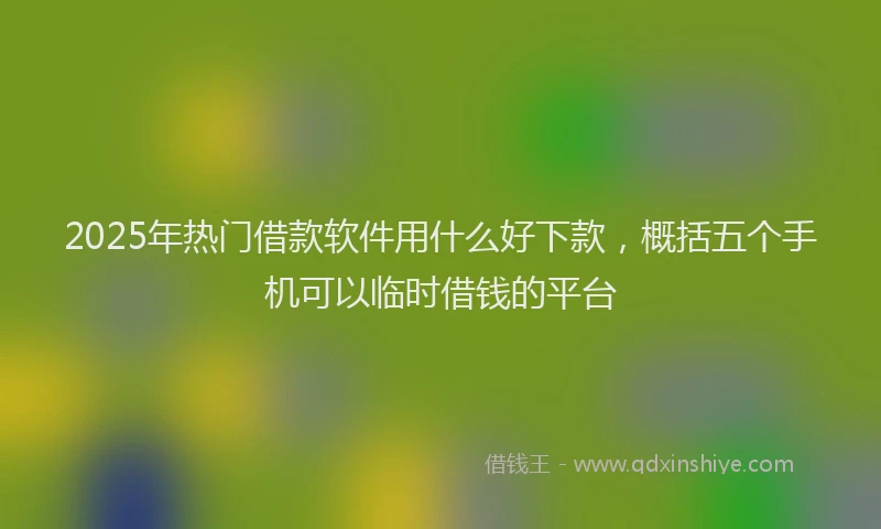 2025年热门借款软件用什么好下款，概括五个手机可以临时借钱的平台