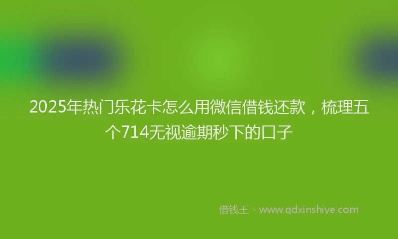2025年热门乐花卡怎么用微信借钱还款，梳理五个714无视逾期秒下的口子