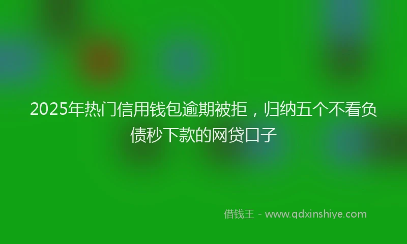 2025年热门信用钱包逾期被拒，归纳五个不看负债秒下款的网贷口子