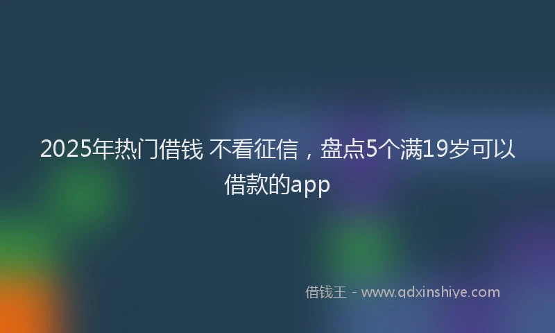 2025年热门借钱 不看征信，盘点5个满19岁可以借款的app