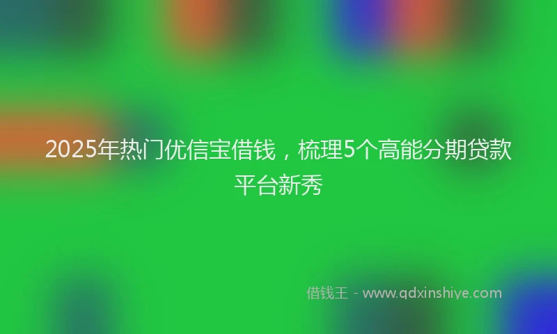 2025年热门优信宝借钱，梳理5个高能分期贷款平台新秀