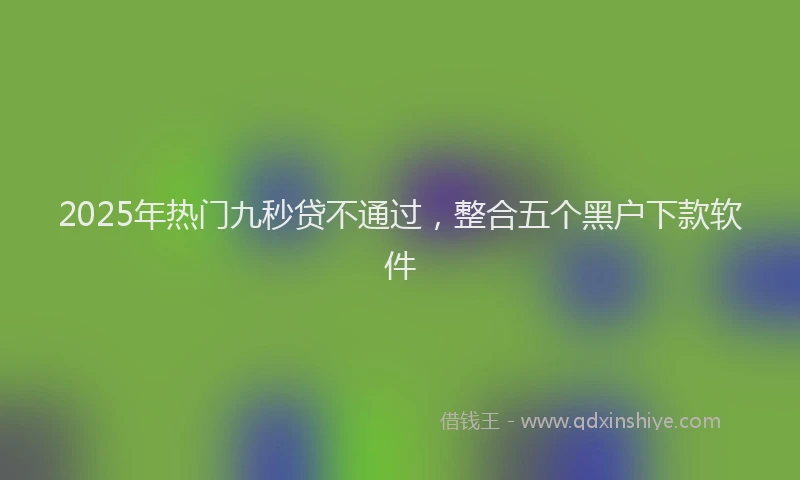 2025年热门九秒贷不通过，整合五个黑户下款软件