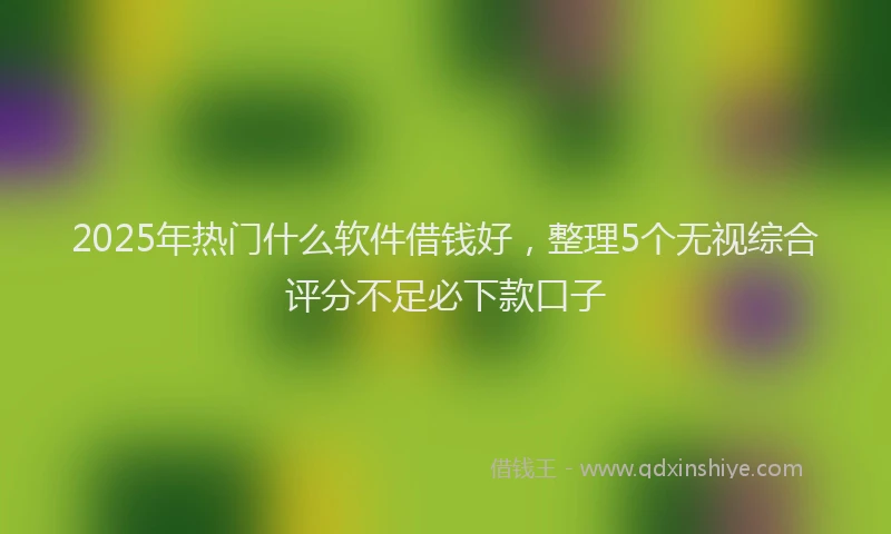 2025年热门什么软件借钱好，整理5个无视综合评分不足必下款口子