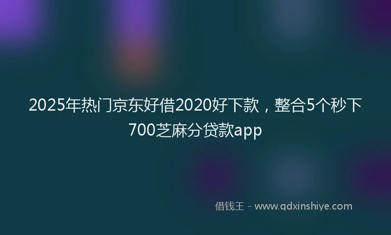 2025年热门京东好借2020好下款，整合5个秒下700芝麻分贷款app