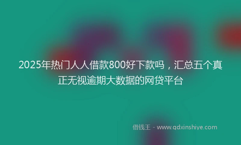 2025年热门人人借款800好下款吗，汇总五个真正无视逾期大数据的网贷平台