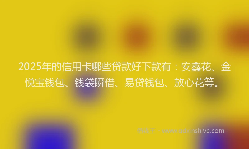 2025年的信用卡哪些贷款好下款有：安鑫花、金悦宝钱包、钱袋瞬借、易贷钱包、放心花等。