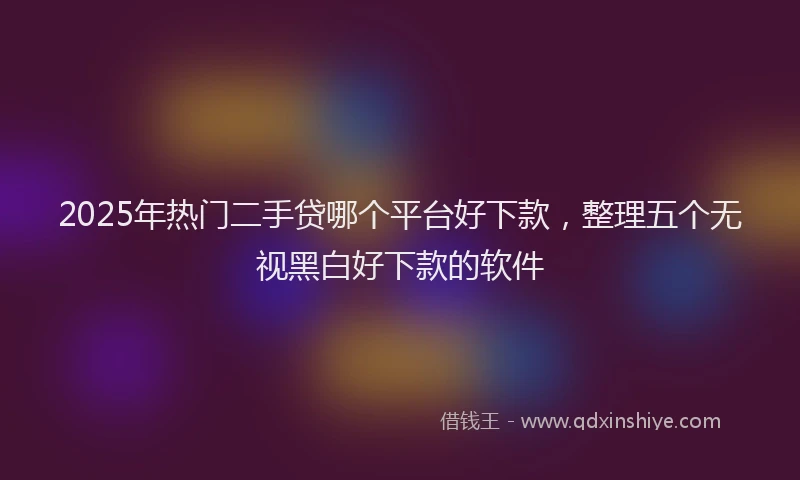 2025年热门二手贷哪个平台好下款，整理五个无视黑白好下款的软件