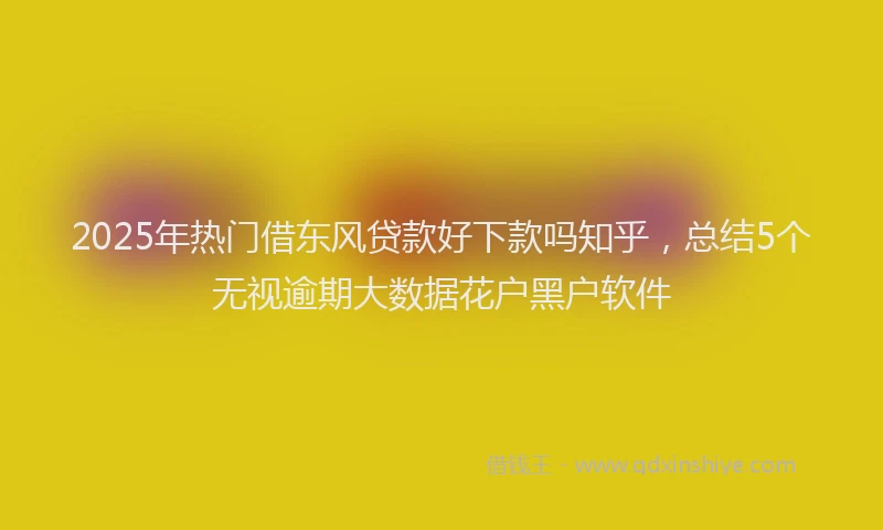 2025年热门借东风贷款好下款吗知乎，总结5个无视逾期大数据花户黑户软件