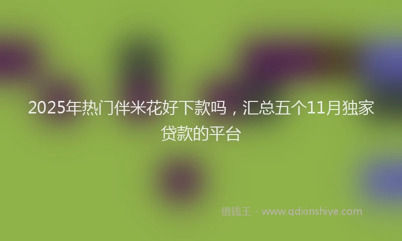 2025年热门伴米花好下款吗，汇总五个11月独家贷款的平台